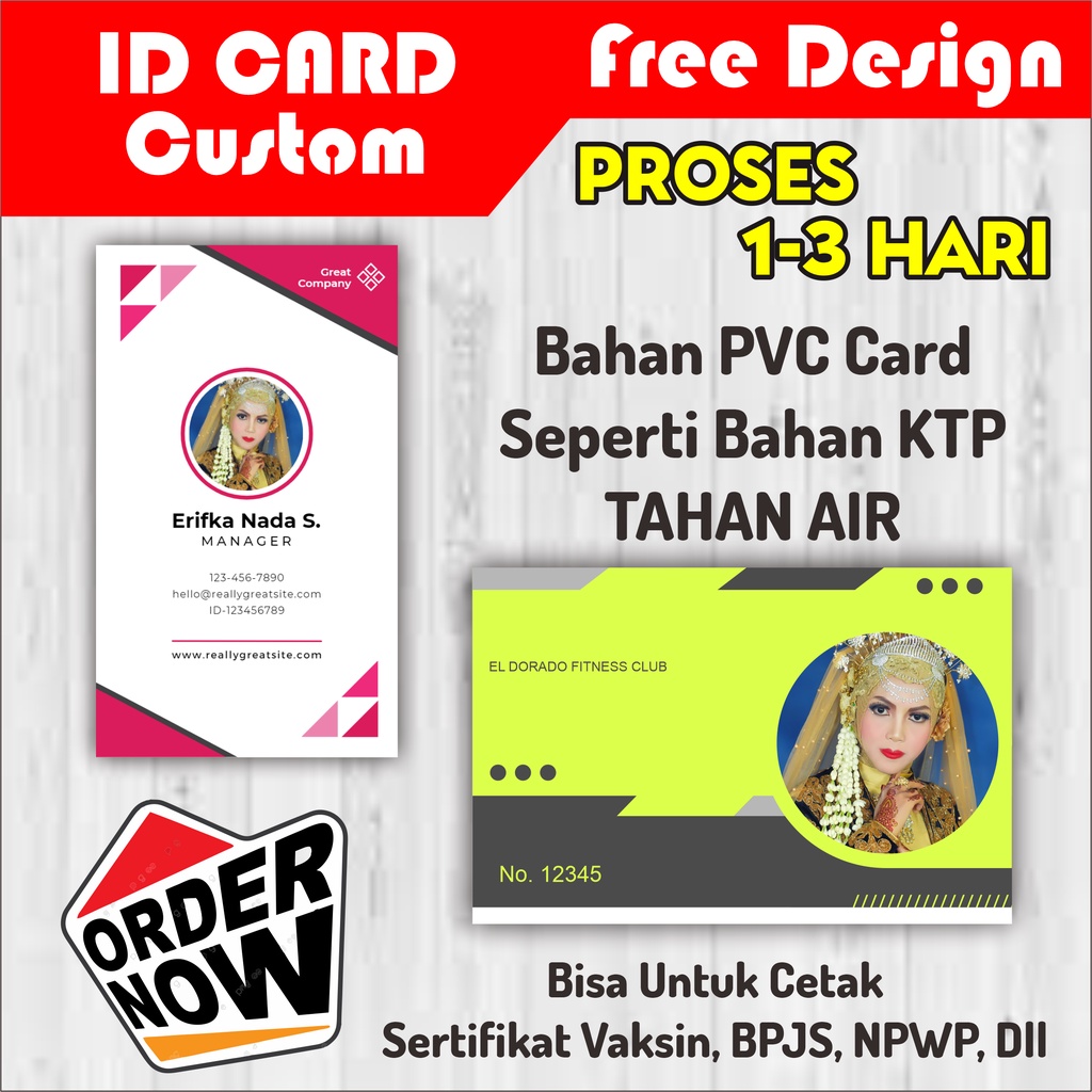 

ID Card Custom satuan bisa Kartu Member dll