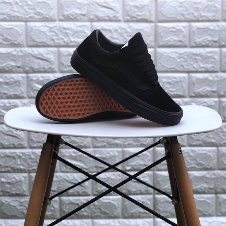 Sepatu Vans_Era Authentic warna Full Black Hitam Polos Sepatu sekolah kuliah gaya