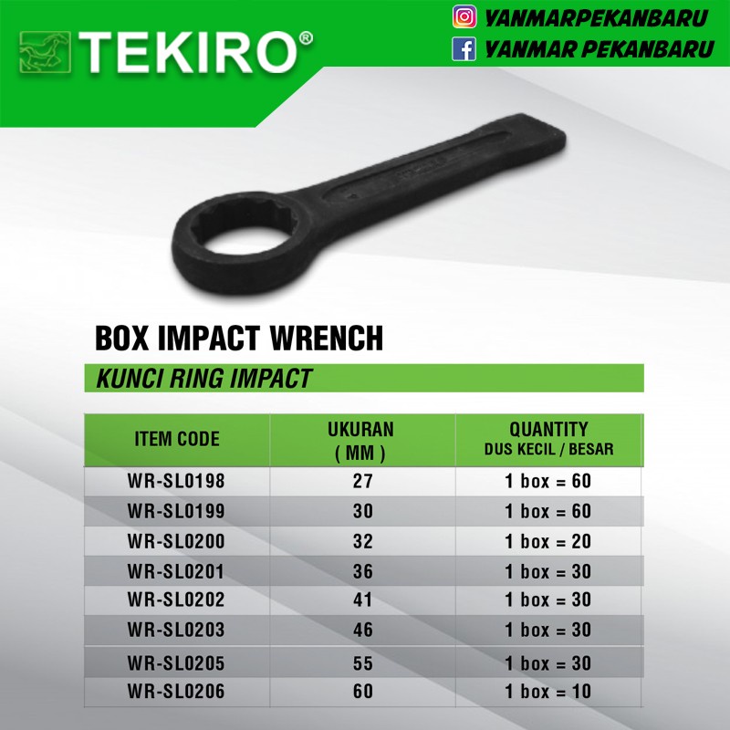 TEKIRO BOX IMPACT WRENCH / KUNCI RING IMPACT 32mm