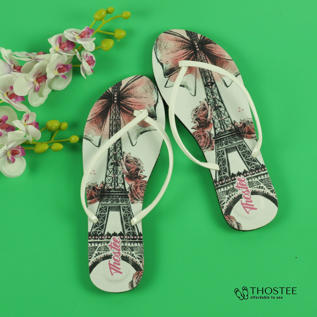 Zela Sandal Jepit Wanita UV Printing Thostee RP 06 Paris Menara Eiffel