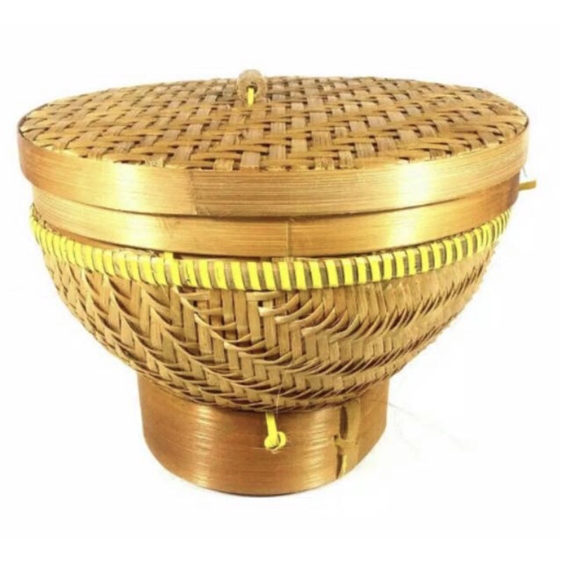 BAKUL SANGKU NASI LIWET ROTAN ANYAMAN + TUTUP UKURAN 18 CM
