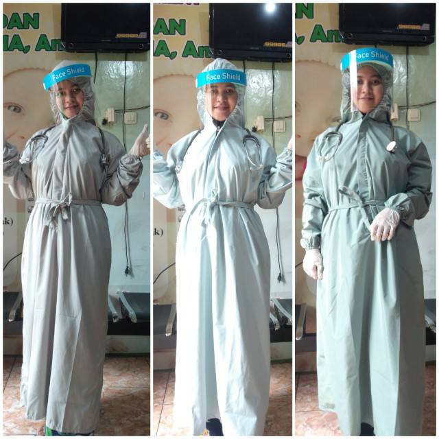 Gaun bedah / jubah operasi/ APD reusable hazmat parasut waterproof