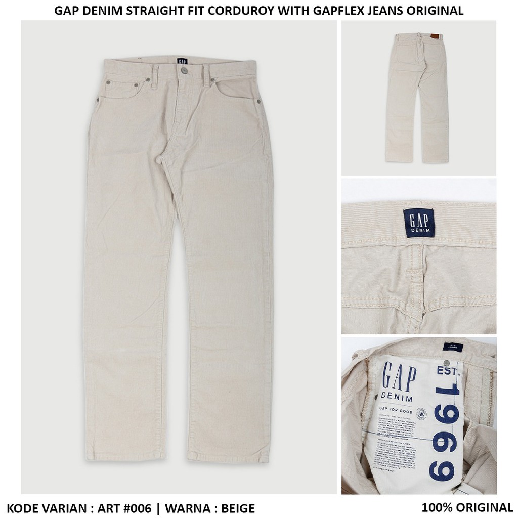 Celana  GAP Denim Straight Fit Corduroy with GapFlex Jeans Original #006 - 30 | 38