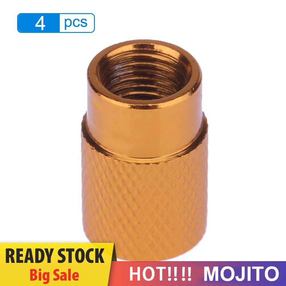 MOJITO 4pcs Auto Bicycle Tire Valve Caps Dust Covers for Schrader Valve