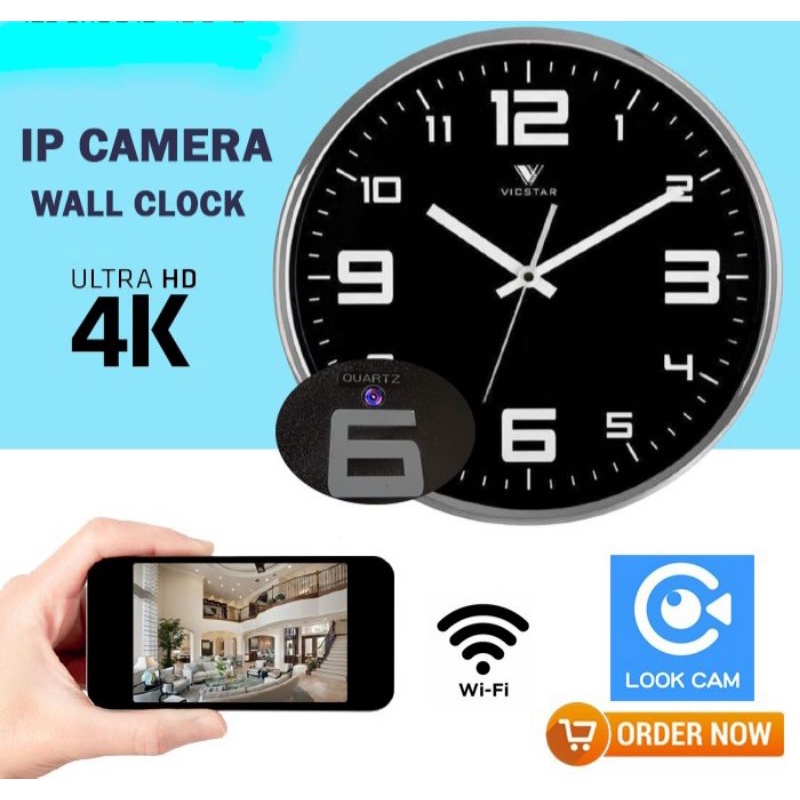 Ip Camera Wireless CCTV WIFI Wall Clock - Spy Camera Wifi Jam Dinding