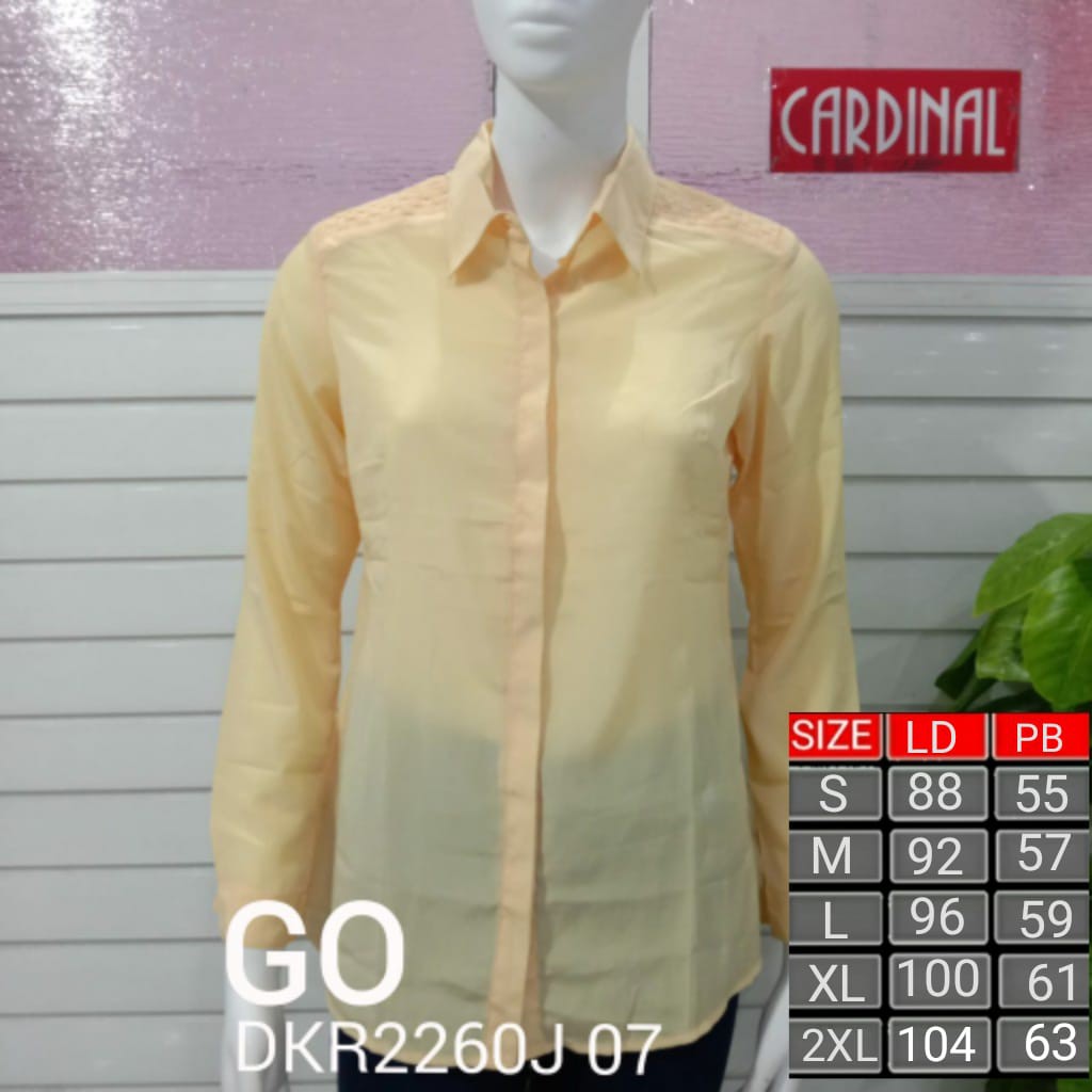 gos CARDINAL GIRL KEMEJA Pakaian Wanita Atasan Hem Casual Santai Motif Kotak Original Lengan Panjang