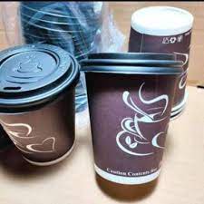 Gelas Cup Kopi dan Tutup 8oz Gelas Kopi Kertas 240ml Tahan Panas Isi 50pcs Paper Cup Motif Murah