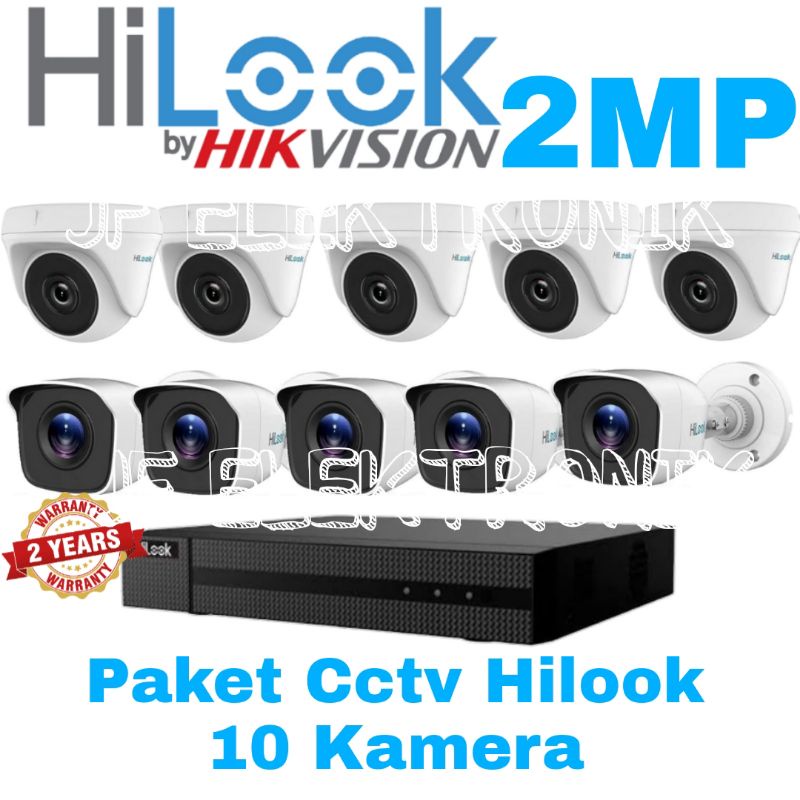 Paket cctv hilook 16 channel 10 camera hilook 2mp 1080P