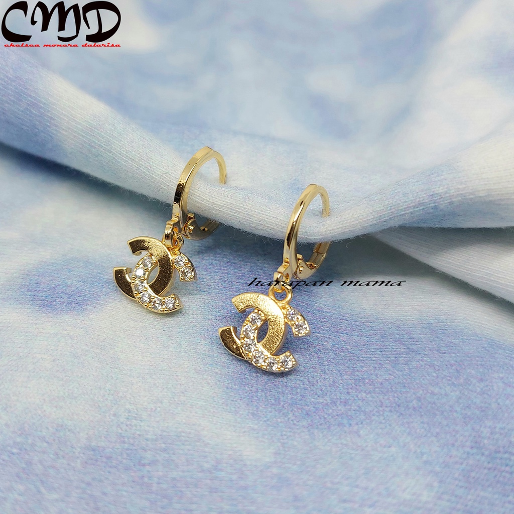 LARISSA_88 [Bayar Ditempat]-New Anting Emas 24K - Anting Xuping Emas / Anting Stud Wanita Kekinian /
