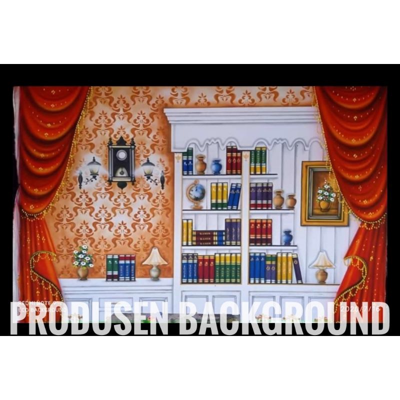 READY Kain Background Wisuda WS AF7 3x2,5m Tirai Merah Backdrop Studio Photo