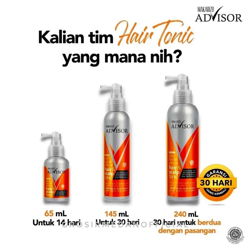 MAKARIZO ANTI HAIR FALL DEFENSE - TONIK ANTI RAMBUT RONTOK DAN KETOMBE - MAKARIZO ADVISOR HAIR AND SCALP TONIC