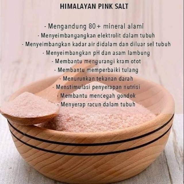 

Himalaya salt 1 kg garam pink serbaguna untuk terapi ,campuran ke jus,salad,masakan , imunitas