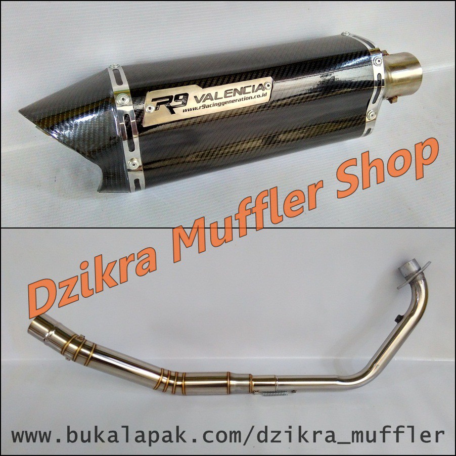 Knalpot R9 valencia carbon for CB150R CBR150R Sonic MX King Nmax R15 Scorpio Vixion GSX Satria FU