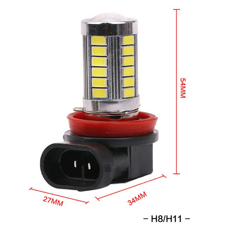 {LUCKID}1Pc Super Bright H8/H11 33-LED White Car Fog Light Headlight Driving Lamp Bulb