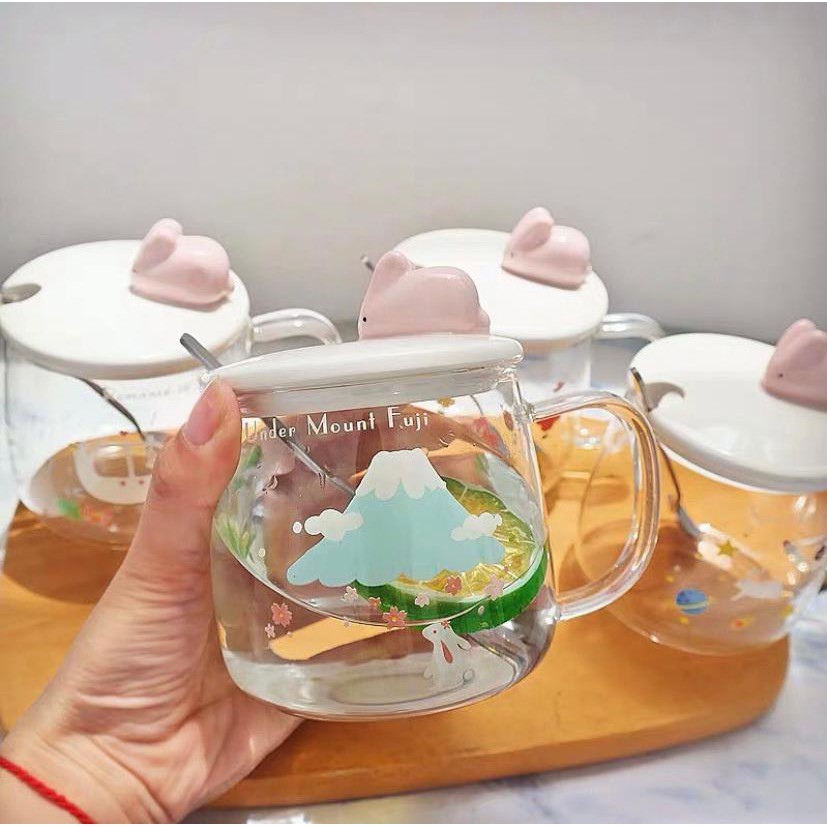 Gelas Kaca Gelas Minum Kelinci Pink/ Pinky Rabbit Glass