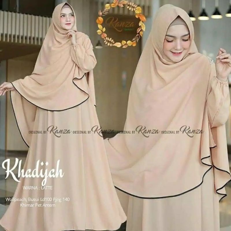 Gamis Set Khadijah Syar'i | Gamis Set Syari Jumbo | Gamis Set Khimar | Gamis Set Polos | Gamis Plus 