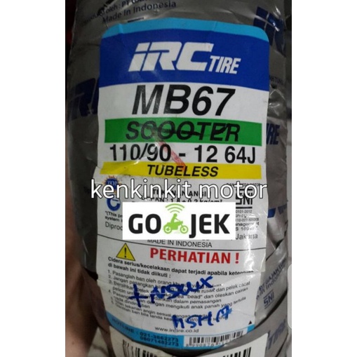 BAN SCOOPY 2017 BELAKANG IRC 110/90/12 TUBELESS