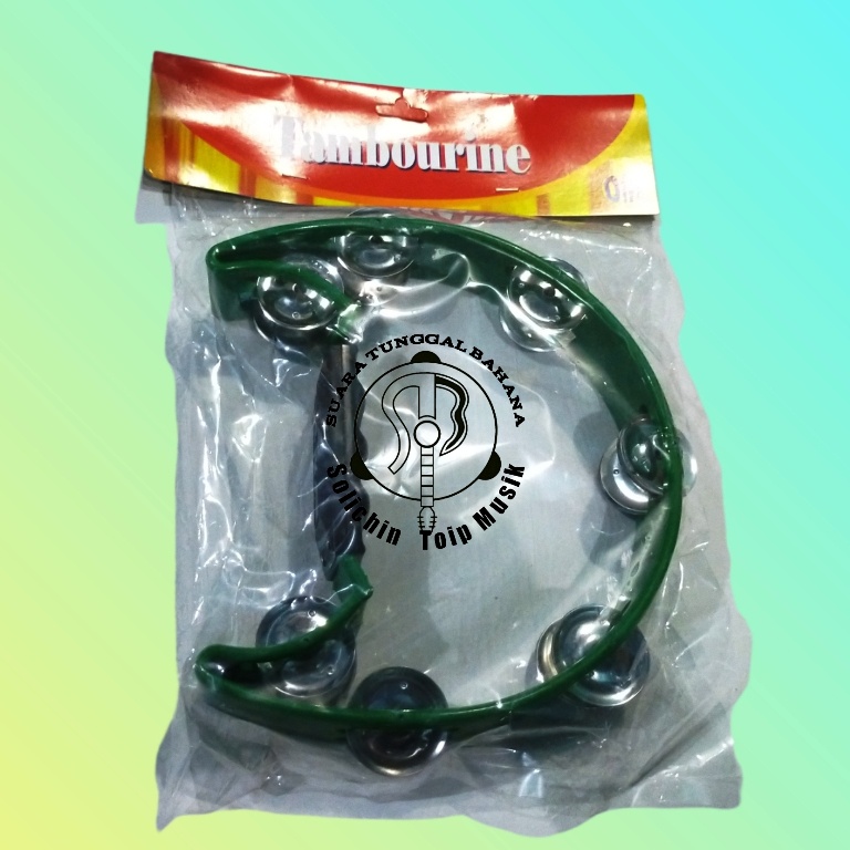 Tamborin Kecrek Murah Berkualitas | Solichin Toip-PVC Hijau_Tamb R1