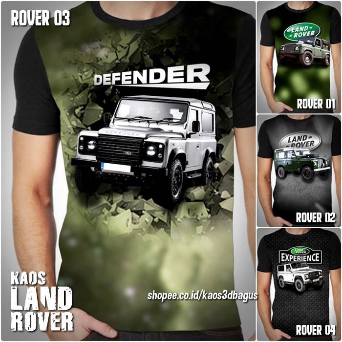 Baju KAOS LAND ROVER Classic Defender Kaos OFFROAD Jeep Klub Komunitas Mobil LAND ROVER Indonesia