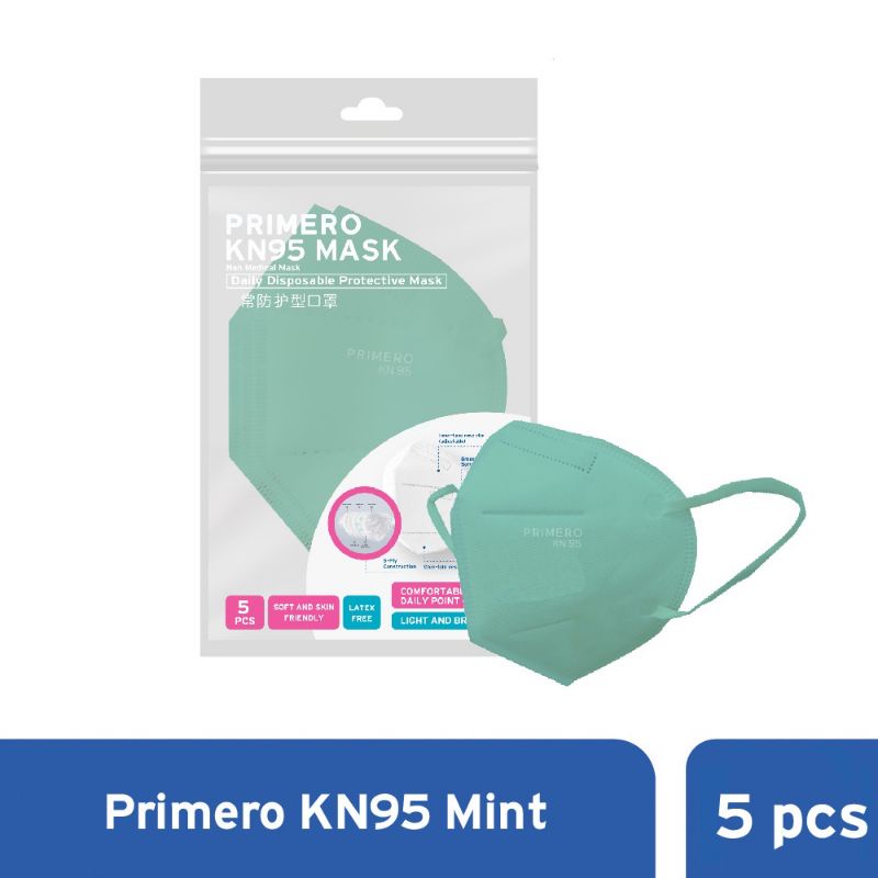 Primero KN95 Warna Matcha / Masker 1 Pack isi Per 5 Pcs