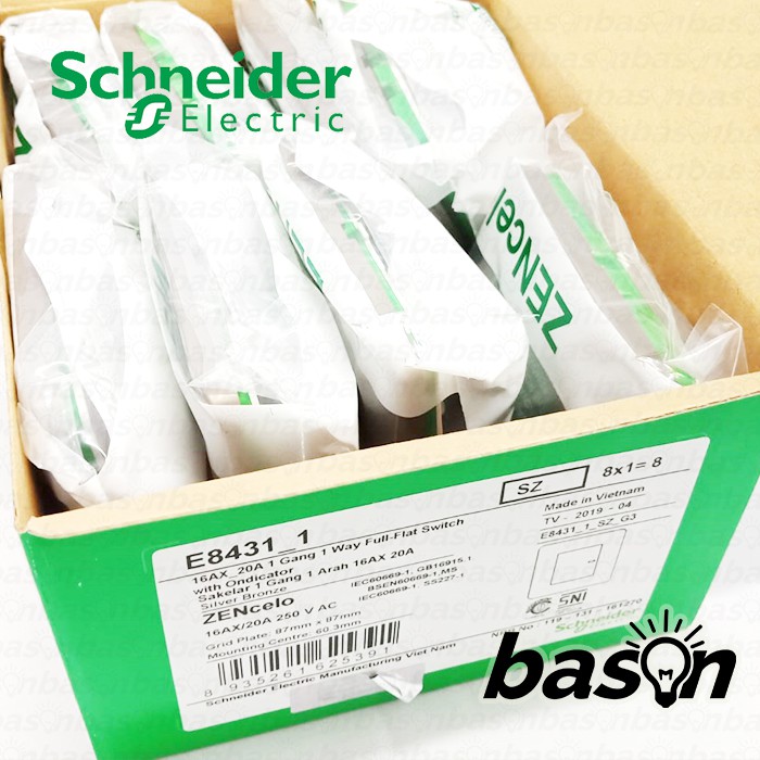 SCHNEIDER ZENcelo 1 Gang 1 Way - Saklar 1 Tombol 1 Arah - Full Flat Switch - Saklar Datar