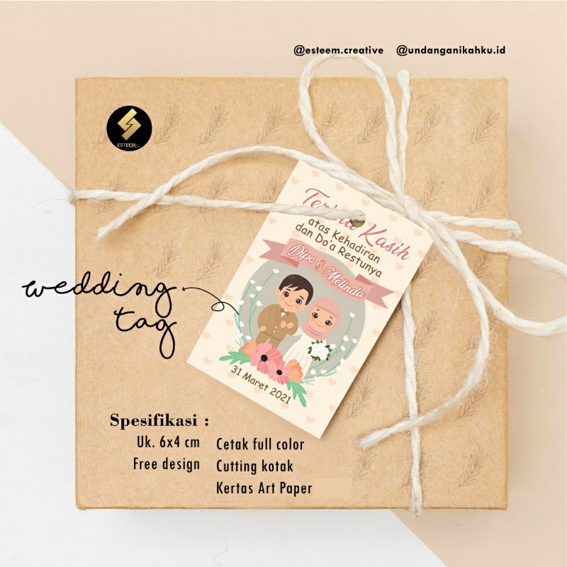 [MIN 100] WEDDING TAG - LABEL WEDDING -TAG PERNIKAHAN - KARTU SOUVENIR -  LABEL SOUVENIR - LABEL UND