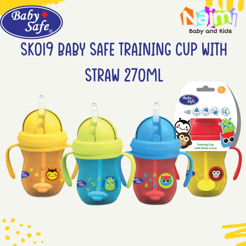 SK019 Baby Safe Training Cup With Straw 270ml / Botol Minum Sedotan Anak Bayi Babysafe 270 ml