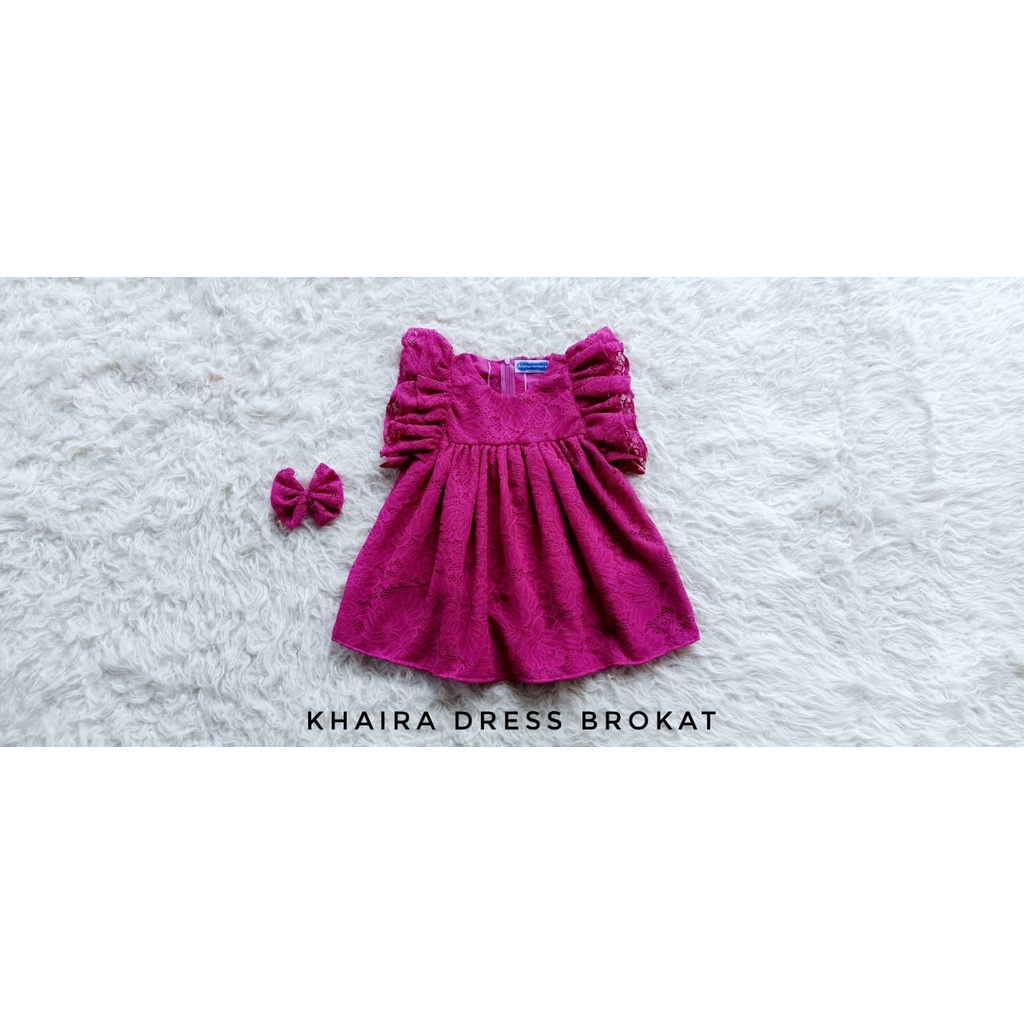 Baju Anak/Khaira Dress/Dress Mini/Dress Pesta/Dress Kekinian/Dress Brukat
