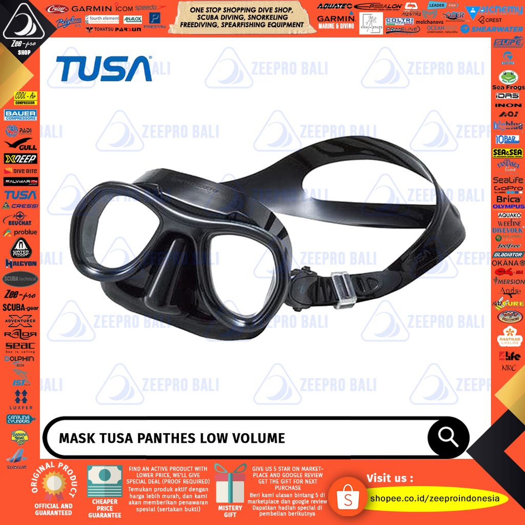 Mask Low Volume Tusa Panthes Masker Freedive Spearfishing Tembak Panah Ikan Kacamata Selam Diving