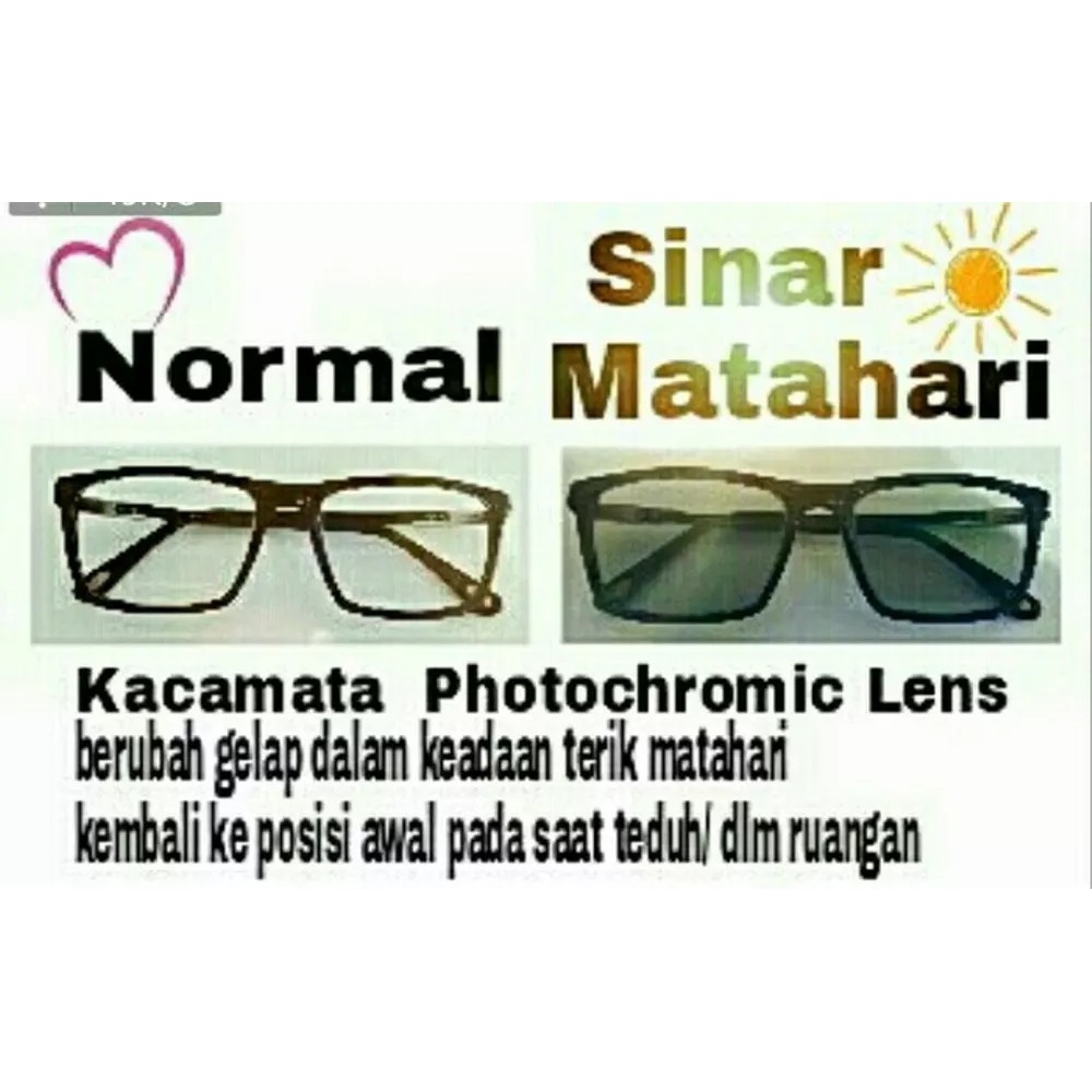 Lensa photochromic Berubah Warna SV 1.56 Photochromic bisa untuk normal atau minus