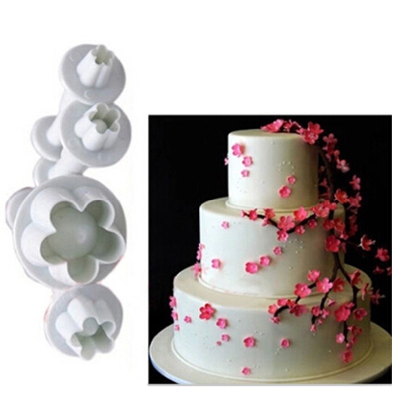 Fondant Plunger Cutter - Cetakan Fondant Cherry Blossom (4pcs)