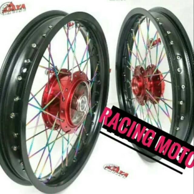 SEPAKET VELG KARISMA-SUPRA-MX LAMA-JUPITER Z VELG RING 17 LEBAR 185+215 PLUS STEL VELG LENGKAP