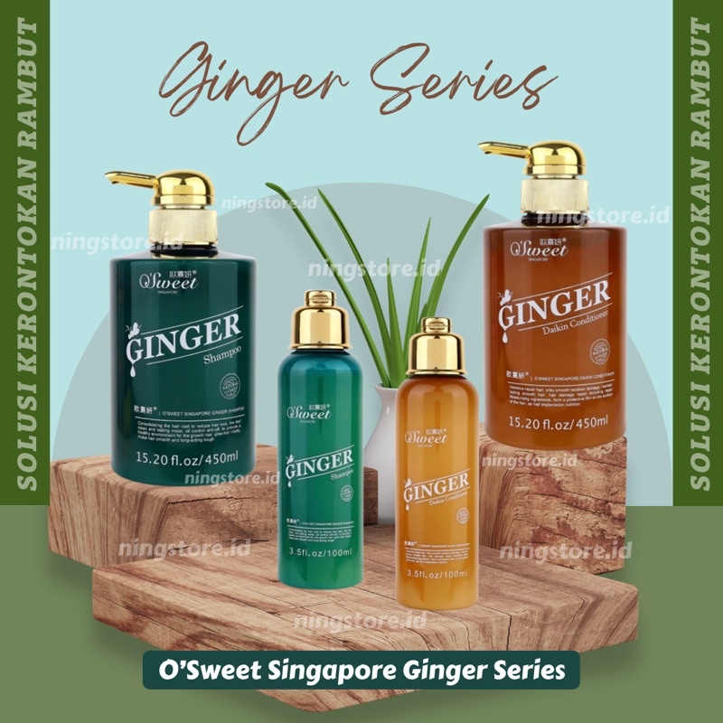 OSWEET GINGER SERIES | SOLUSI AMPUH ATASI RAMBUT RONTOK | SHAMPOO DAIKIN CONDITIONER OSWEET SINGAPORE