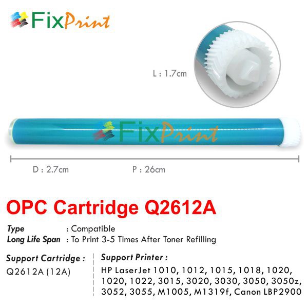 OPC Drum Toner Cartridge HP 12A Warna Ori Canon 303 Printer LaserJet 1010 1020 1022 M1005 LBP2900