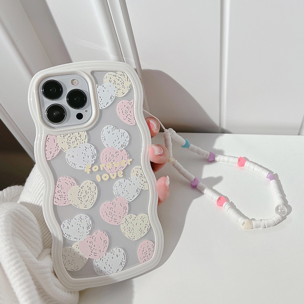 Case Pelindung Transparan Motif Hati Warna-Warni Untuk Iphone 11 XS XR 12 13 PRO MAX