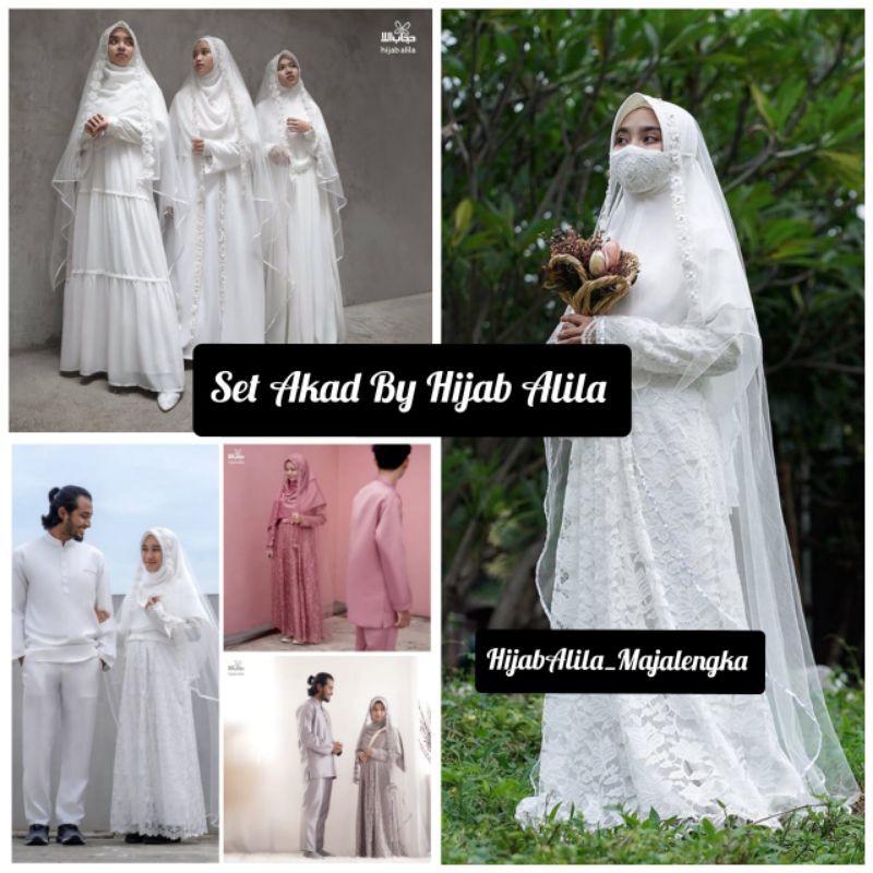 Gamis Set Akad By Hijab Alila Gamis Walimah Gaun Nikah Syari Baju Pengantin Muslimah Shopee Indonesia