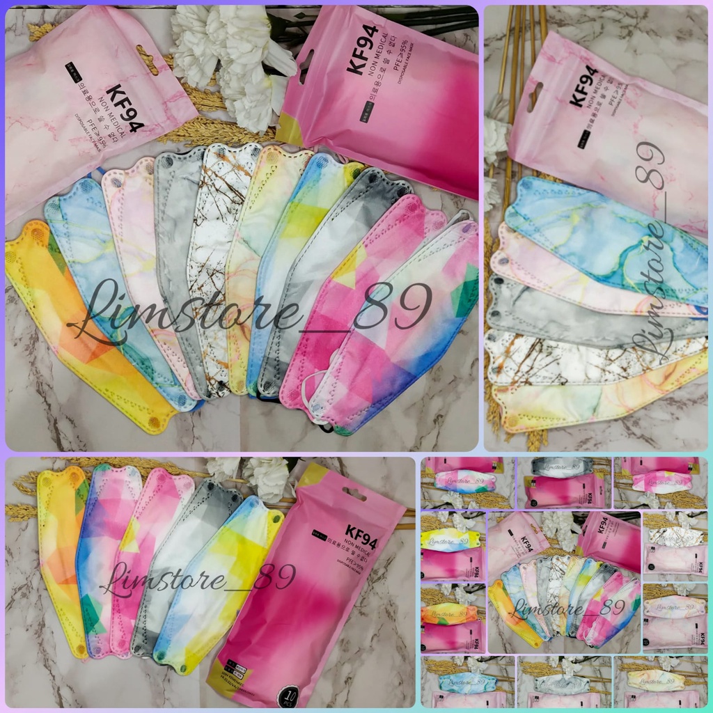 MASKER KF94 / MASKER KF94 DEWASA EVO KOREA 4PLY / MASKER KF94 MOTIF / KF94 DIAMOND DAN MARBEL / 1PAC