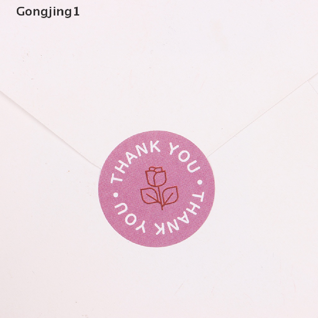 Gongjing1 500pcs Stiker Label Motif Bungatulisan thank you Untuk Dekorasi Scrapbookbukuhadiah