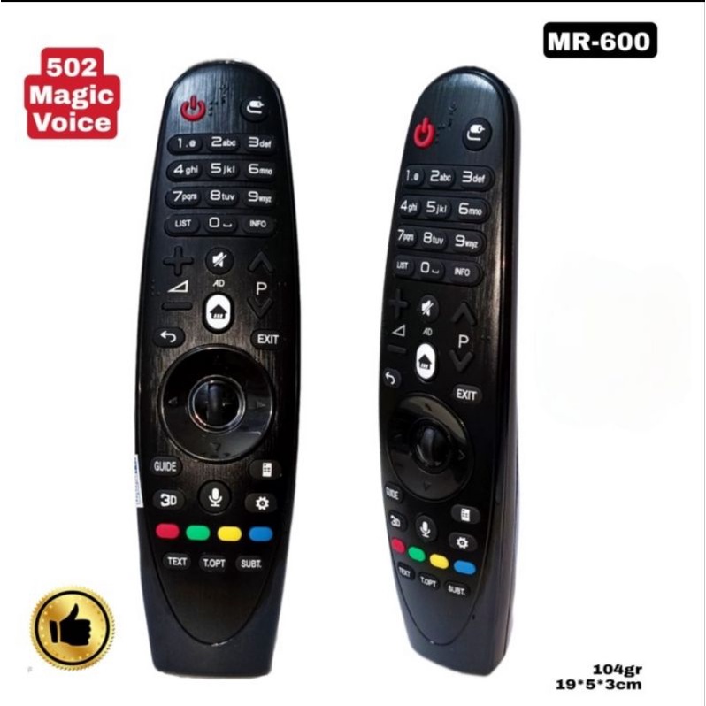 remote Pengganti Untuk Remote Magic TV LG Smart Smart TV 3D MR -600 502 Voice