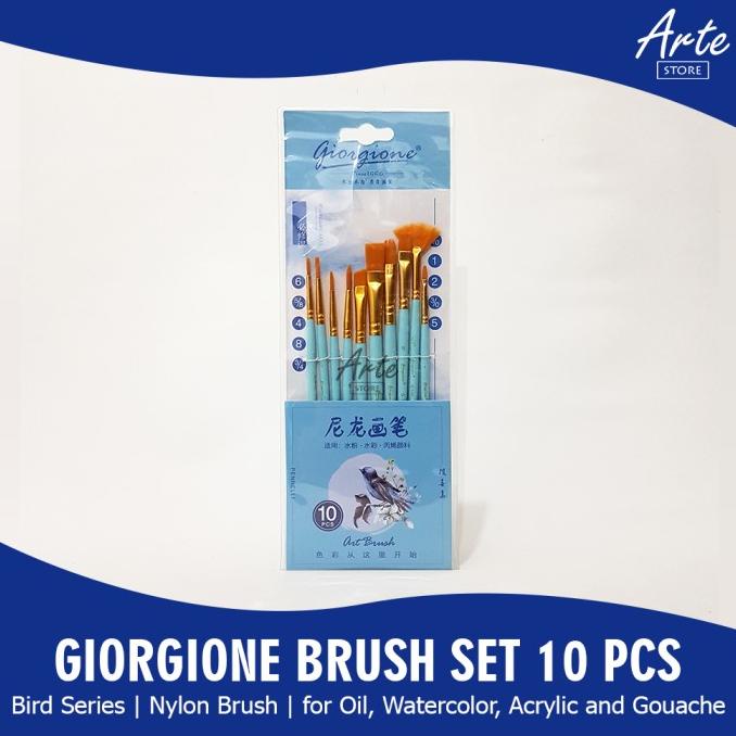 

TERLARIS Kuas Lukis - Giorgione Brush Set G-188 Bird Series 10 pcs/CAT AKRILIK SET/CAT AKRILIK SET 24 WARNA/CAT AKRILIK PASTEL/CAT AIR/CAT AIR LUKIS SET/CAT AIR GIOTTO/KUAS LUKIS 1 SET/KUAS LUKIS KECIL/KUAS LUKIS LENGKAP/KANVAS LUKIS/KANVAS LUKIS