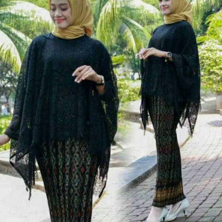 SETELAN KEBAYA CAPE BROKAT MIX ROK PLISKET KEBAYA JUMBO ROK JUMBO STELAN BROKAT CANTIK