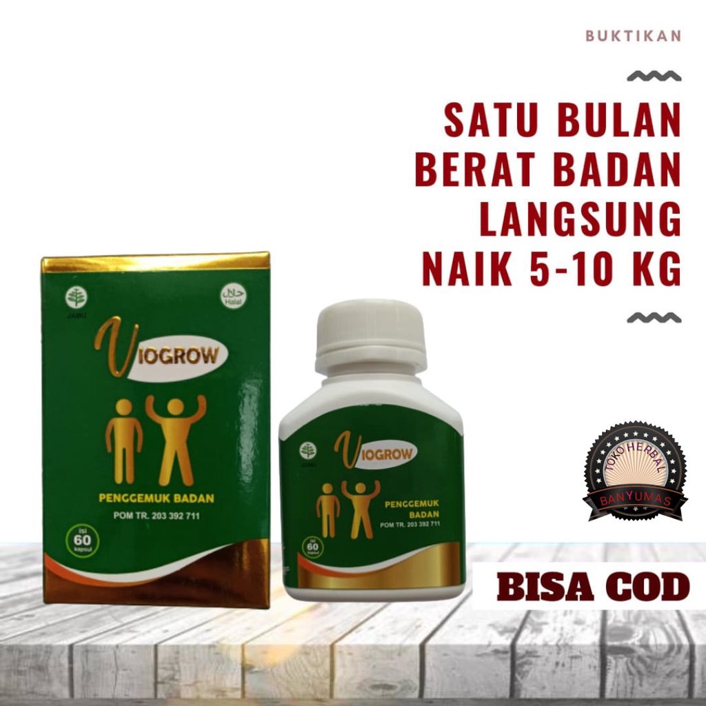 Viogrow Asli Original Suplemen Obat Gemuk dan Penambah Nafsu makan Original BPOM Herbal Gemuk Badan 