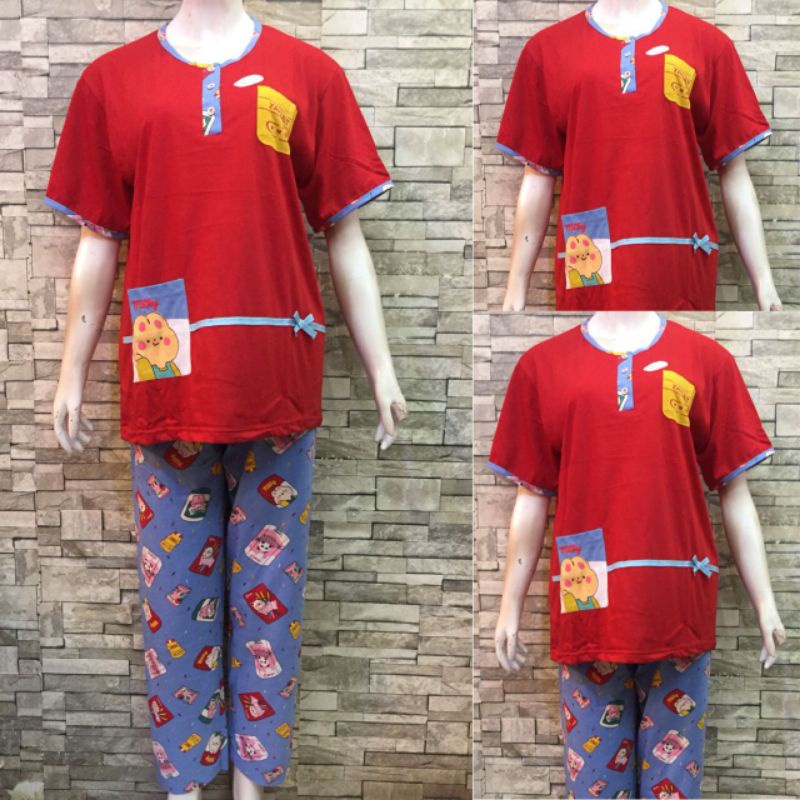CP FOREVER MAMA SIZE | BAJU TIDUR | PIYAMA | COD-482 Merah