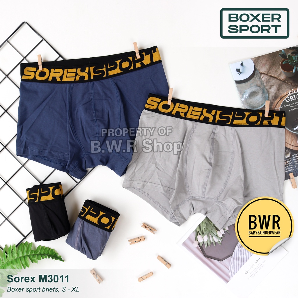 [ 3pc ] CD BOXER Sorex M3011 Sport / 3011 Celana Dalam Boxer Pria Underwear Sempak Pria Premium - Bwr