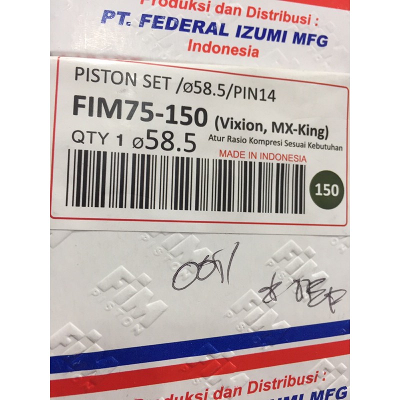 Piston seher vixion mx king mx lama fim jenong 57 - 60 mm pin 14-58.5mm