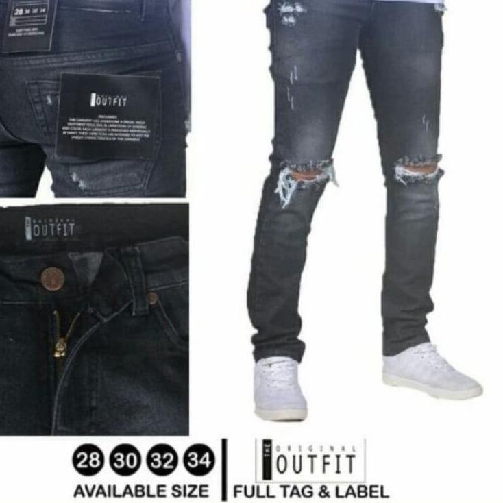 Menarik.. Celana jeans pria sobek/Celana jeans sobek pria kece/celana jeans denim sobek pria keren/C