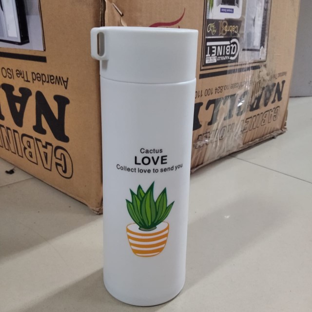 Botol Minum Kaca Love Kaktus Lucu
