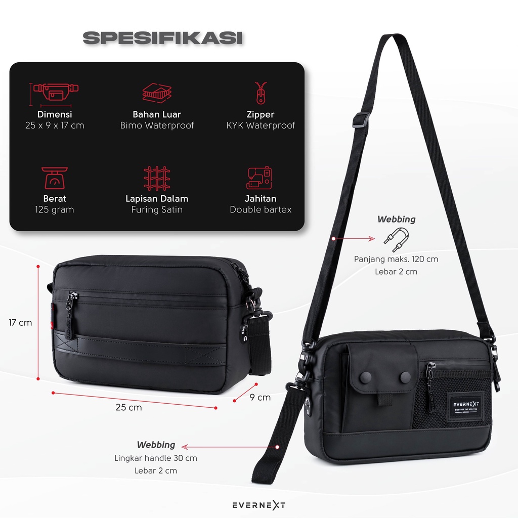 TAS SLINGBAG PRIA ANTI AIR WATERPROOF POUCH BAG KEREN PRIA ANTI AIR WAIST BAG KUAT DAN PREMIUM