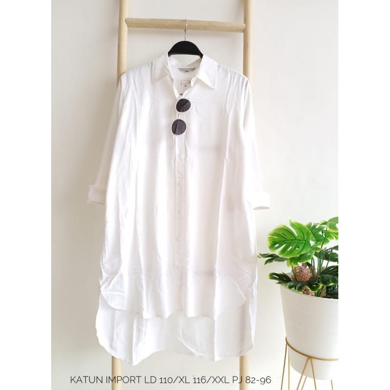 Tunik Putih Polos Katun Import