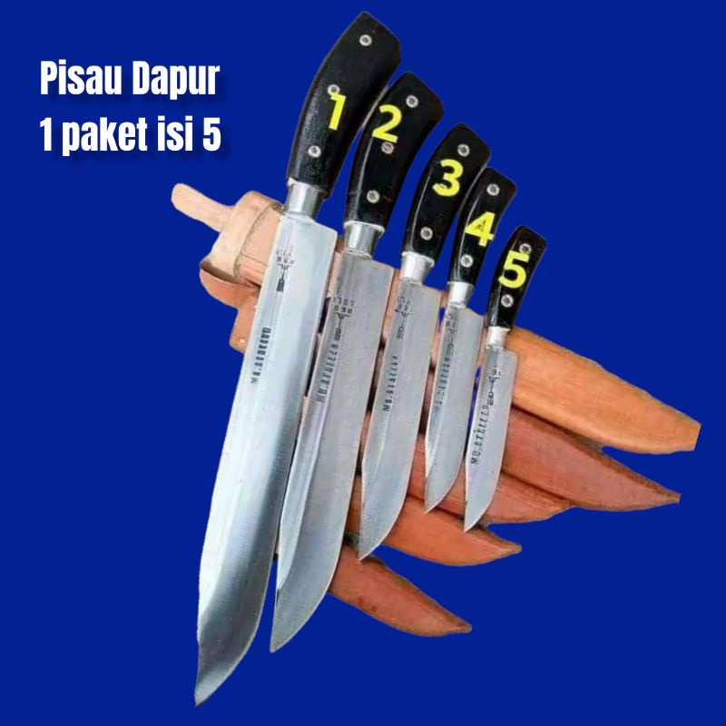PISAU DAPUR/Pisau dapur set tajam/pisau set/paket pisau dapur set isi 5pcs/satu set pisau dapur/set 